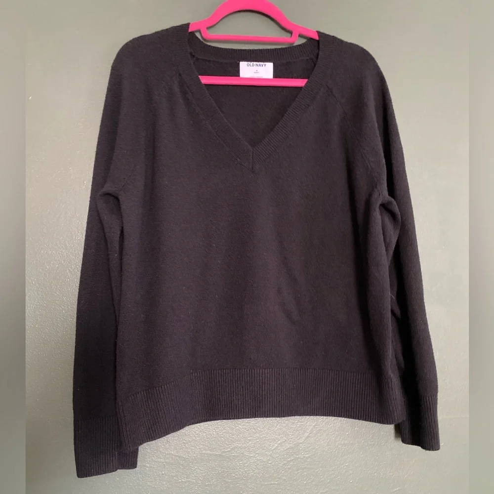 BUNDLE of (3) Old Navy Women's SoSoft V-Neck Sweaters Cream SeaGlass Black Med - Picture 7 of 16